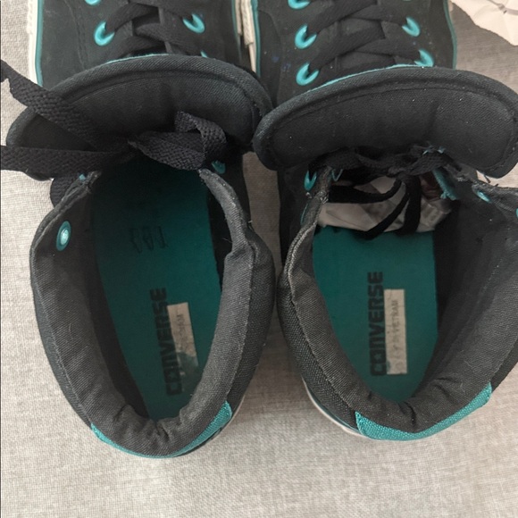 Converse Black and Teal High-Tops - Picture 7 of 12